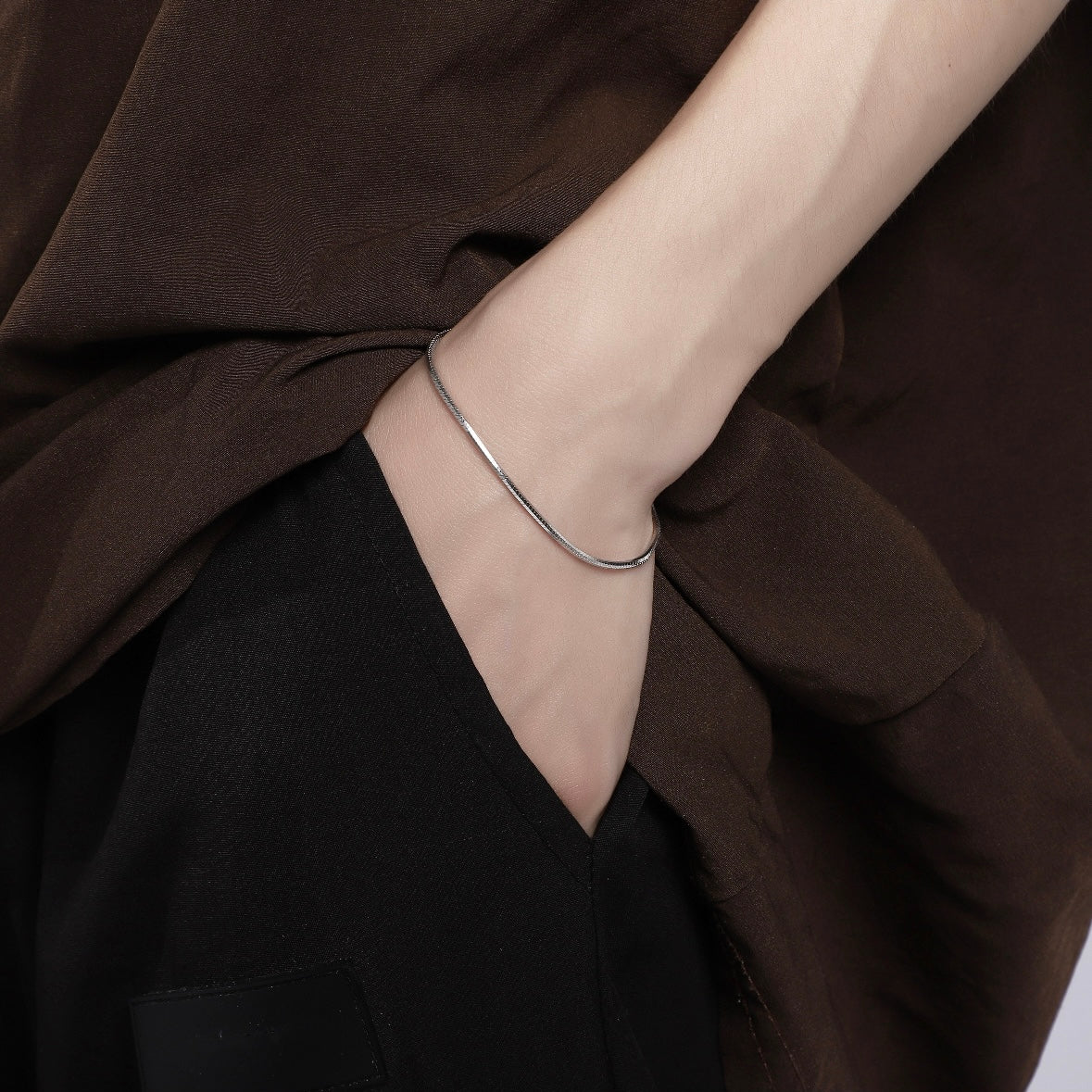 Thin Bracelet (B7)｜Silver925の細身シルバーブレスレット | Wanna