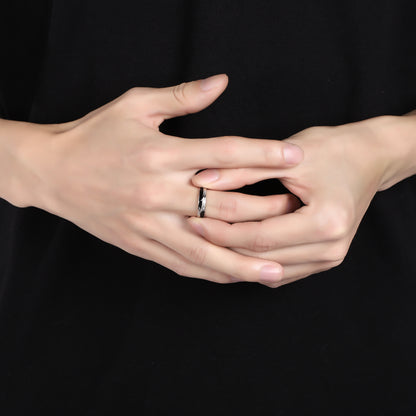 silver black ring (R29)