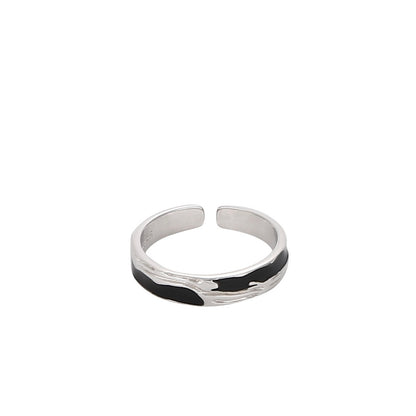 silver black ring (R29)