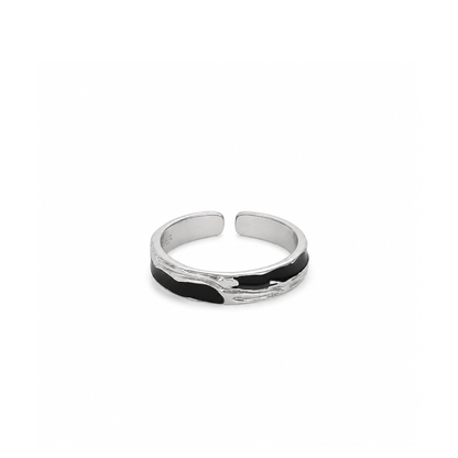 Silver black ring (R29)