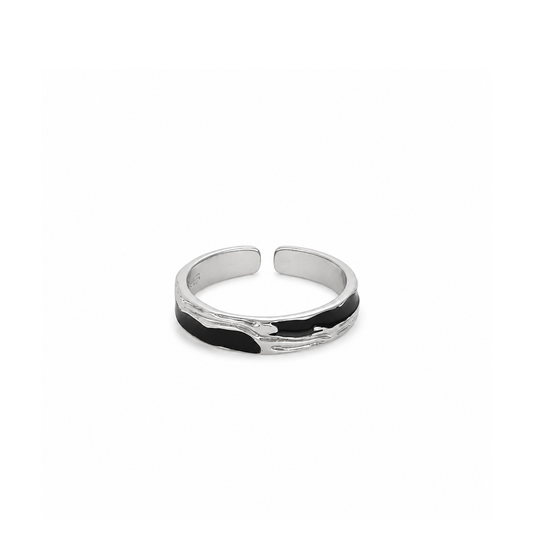 Silver black ring (R29)